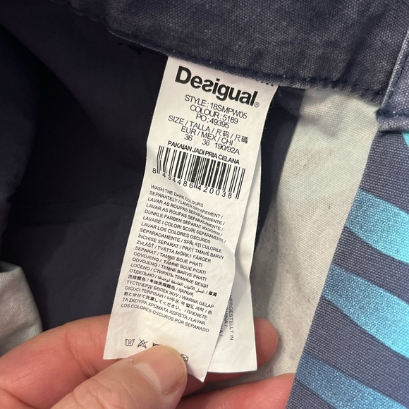 Desigual Men’s Cotton Bermuda Short with Belt - Size 36 - Picture 9 of 11